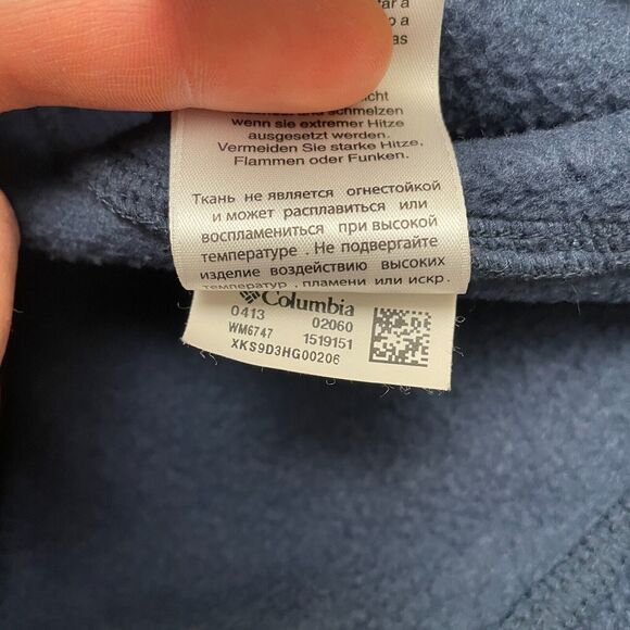 Columbia Steens Mountain Fleece Vest Mens Small Blue Black Full Zip Outdoor Hike - Picture 7 of 11